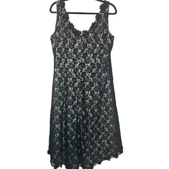 Women’s Y2K Whimsigoth Floral Lace Midi Dress Sz 20 Romantic Cocktail Witchy - Picture 5 of 8